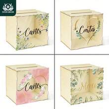 1pc Wooden Combination Coin Storage Box, 2026 New Year Single-Sided Pattern Design, DIY Wooden Decor Piggy Bank, Suitable For Room - Multicolor - View 4