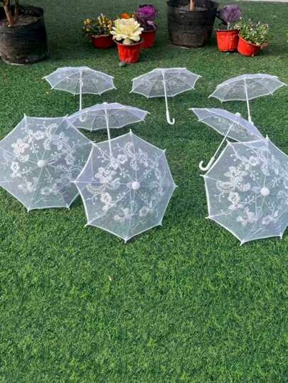 Bộ 6/3 chiếc ô ren mini, đường kính: 53cm/28cm, thích hợp trang trí đám cưới, làm đạo cụ chụp ảnh, ô trang trí mini cho biểu diễn múa.