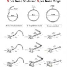 4 chiếc khuyên mũi mạ vàng 14k, trọng lượng 20g, đá CZ tròn 1.5-3mm, kiểu dáng chữ L có ren vặn. - 12 đồng bạc - Xem 4