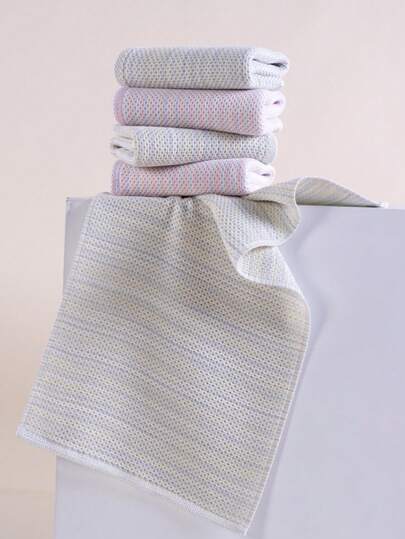 3pcs/Set Colorful Honeycomb Jacquard Towel, Soft Cotton Breathable Multipurpose Face Towel For Bathroom