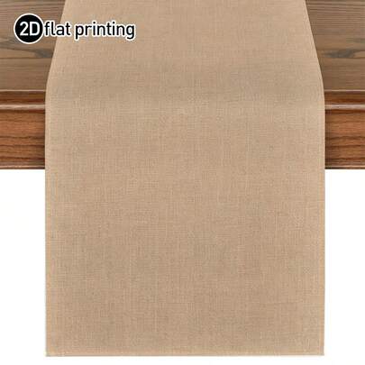 1pc Natural Jute Woven Style Country Farmhouse Table Runner, Microwave Oven Dust Cover, Protector, Available In Multiple Sizes, Suitable For Home Dining, Kitchen Decor, Home Decor, Outdoor Party And Restaurant Decoration, Textured Linen Appearance