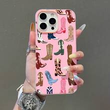 Botas vaqueras coloridas con fondo rosa. Esta elegante funda para teléfono es compatible con Samsung, Apple, VIVO, OPPO, , Transsion, ,  y Honor. Fabricada en silicona TPU, ofrece protección contra golpes y caídas, además de una sensación superior. Es un regalo ideal para familiares, amigos y seres queridos, y una opción perfecta para el Día de San Valentín y Año Nuevo. Funda para teléfono Maestra, funda para iPhone, funda para iPhone 17 Pro, funda para iPad, fundas para teléfono, funda para iPhone 16, funda para iPhone 17, funda para iPhone 15, funda para iPhone 17 Pro Max, funda para iPhone 15, funda para iPhone 16 Plus, funda para iPhone 14, funda - Rosa - Ver 3