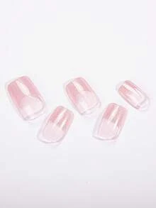 16pcs Milk Jelly White Semi-Cured Gel Nail Stickers, Fashionable Colors, Long-Lasting Full Coverage Gel Nail Sticker - Red and White - View 6