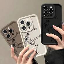 Football player Funda TPU silicona resistente antigolpe, protección de cámara.Diseños únicos inspirados en la cultura futbolera  y ambiente deportivo.Para  iPhone  Redmi POCO  OPPO Honor y serie A completa. - Marrón - Ver 2