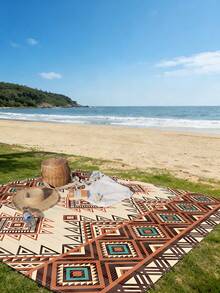 1pc New Waterproof Anti-Sand Digital Printed Beach/Picnic Mat, Fashionable & Fresh Pattern, Suitable For Outdoor Camping And Picnics - Multicolor - View 7