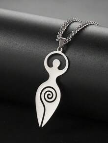 LIKGREAT Mặt dây chuyền hình nữ thần bằng thép không gỉ, bùa hộ mệnh Wicca Pagan, vòng cổ hình xoắn ốc, trang sức bùa chú nữ thần. - loạt thời trang - Xem 5