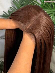 7x5 Inch Seamless Knot-Free High Definition Clip-In Brazilian Straight Hair Extensions, 200% Density, 26 Inch Length, No Glue Required - Brown - View 13