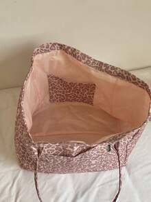 Fashionable Leopard Print Large Capacity Tote Bag, Suitable For Daily Use And Travel - Pink - View 6