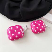 1 pieza Funda protectora de auriculares de manzana con diseño de estrella fucsia de material IMD, resistente a arañazos, resistente al desgaste, no descolorida, protectora, a prueba de polvo, elegante y adecuada para adolescentes y jóvenes, adecuada para uso diario y regalos, compatible con 4, Pro 3, New Pro 2, 3, 2 - Multicolor - Ver 7