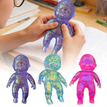 1个娜塔莎黑色娃娃，软萌麦芽黑色娃娃，挤压减压娃娃，适合作为节日礼物、趣味可爱礼物、生日礼物、复活节礼物、万圣节礼物、圣诞节礼物、派对礼物、软萌减压娃娃、黄油软萌娃娃、奶酪软萌娃娃（颜色随机）