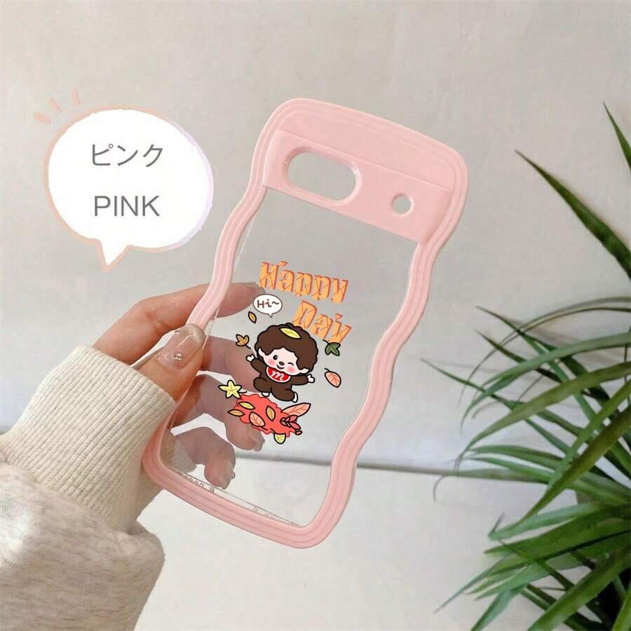 Pixel  クリアウェーブ スマホケース キュートプリント パステル調 レディース スマホカバー Pixel 8A/8/8 Pro/9/9 Pro/9A/10/10PRO/Pixel 8A/8/8 Pro/9/9 Pro/9A/10/10PRO/17pro Max/17pro/17/11/12/13/14/15/15Pro/15PluS/15Pro Max/16/16Pro/16PluS/16Pro Max/MIN/X/XR対応 TPU 耐衝撃 ホワイトデーギフト - 粉色 - チェックする 1