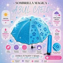 Sombrilla Mágica de Bolsillo – Compacta con Figuras que Aparecen con el Agua - Rosa Fucsia - Ver 5