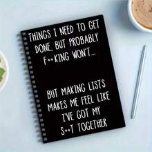Funny Spiral Notebook For Task Organization - "Things I Need To Do" Humorous Design, Ideal For Colleagues And Friends, Work Notebook - D - View 3
