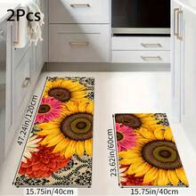 1pc Sunflower Pattern Printed Rug, Long Doormat Series, Suitable For Living Room, Laundry Room, Bathroom, Kitchen, Bedroom - Multicolor - View 12