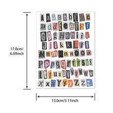 Nhãn dán chữ cái, số và ký hiệu kiểu cổ điển, kích thước 6.69*5.1 inch, thích hợp cho sổ lưu niệm, nhật ký, đồ thủ công DIY - Bao gồm các chữ cái, các mẩu báo cắt không đối xứng để làm tranh ghép, trang trí sách, gói quà. - Nhiều màu - Xem 2