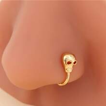 1 chiếc kẹp mũi bằng đồng đính đá Zirconia, nhiều kiểu dáng bao gồm mèo, đầu lâu, trái tim, bướm, nhện, thánh giá, kiểu dáng cổ điển, đa năng, không cần xỏ lỗ mũi, món quà thanh lịch dành cho phụ nữ. - Vàng - Xem 16