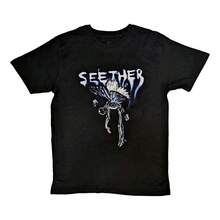 Black Seether Skeleton Butterfly T-Shirt - Black - View 5