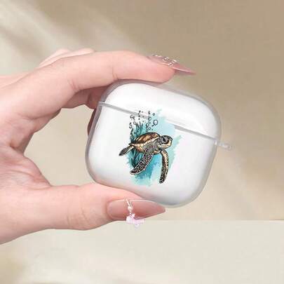 1个海龟图案耳机保护套，适用于耳机保护套1/2、新款无线耳机保护套3/Pro/Pro2，送给男朋友/女朋友的礼物，情人节、节日、复活节
