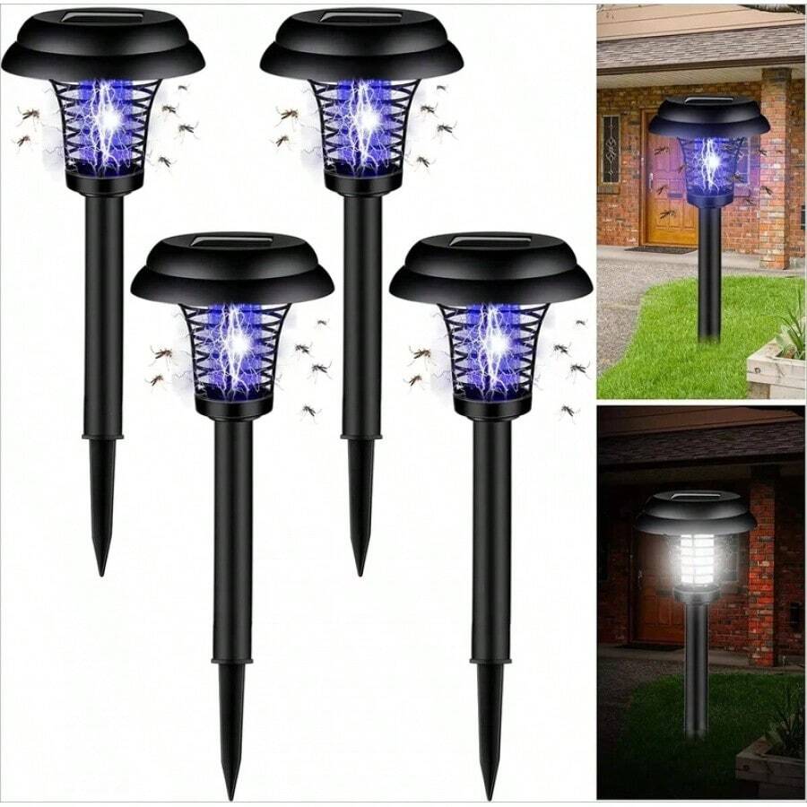 Exterminador de insectos solar con modos de luz duales, lámpara LED impermeable, lámparas con trampa para mosquitos, ideal para jardín, césped, camping, uso al aire libre - colores - Ver 1