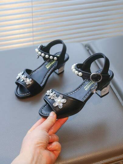 Giày sandal cao gót dự tiệc sang trọng, thanh lịch dành cho bé gái, sandal cao gót hở mũi, thoáng khí và nhẹ, thích hợp cho các buổi tiệc, biểu diễn, tiệc chiêu đãi, đám cưới, sandal cao gót mũi tròn.