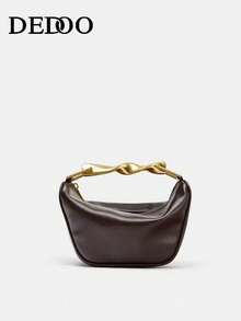 2025 New Unique Design PU Leather Handbag/Shoulder Bag, Metal Handle, High-End Quality - Coffee - View 4