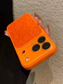 Compatible With IPhone 17 Pro Max Phone Case, 17 Orange Instant Large View Window Leopard Print 16 Pro Max Protective Cover, 15 Pro Outer Shell, 14 PM Protective Case, New Pro Lens Anti-Fall Full Coverage - Orange - View 5