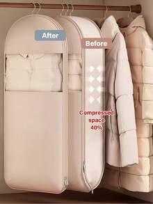 Compression Storage Bags In Pink And Beige, Available In Sizes 90, 110, And 51.18 Inch, Designed To Save 40% Space. Perfect For Vacuum Sealing Down Coats And Winter Clothing - View 8