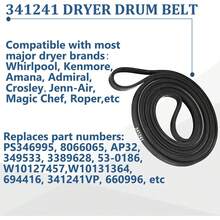 341241 Dryer Drum Belt - Fits  Amana Dryer Replacements Part AP2946843 W10127457 FSP341241 8066065 14210003 31001026 31531589 3394651 529597 - Pack Of Two - View 5