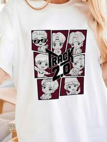 Track 2.0 Chibi Graphic T-Shirt - White - View 1
