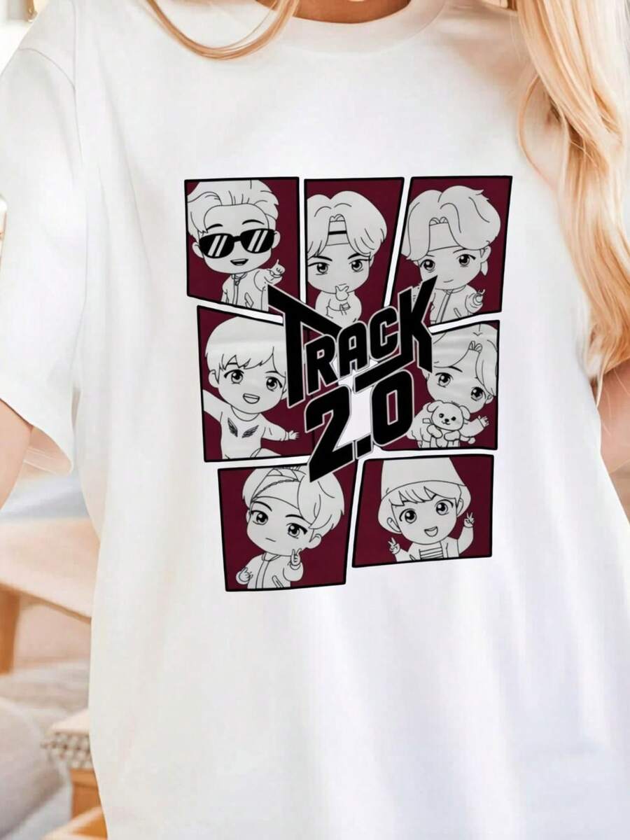 Track 2.0 Chibi Graphic T-Shirt - White - View 1