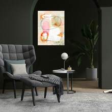 Póster en lienzo sin marco 2D plano, 2D plano, 1 pieza, pintura abstracta en lienzo, colores suaves, líneas suaves, adecuado para la decoración del hogar. Se puede colgar o exhibir directamente, impresión de alta calidad, muy adecuado para el dormitorio, la sala de estar. - Enmarcado - Ver 2