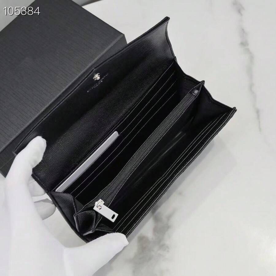 Women's Long Wallet Card Holder Flip Cover Business Card Credit Card Holder - Black, Black Buckle - View 1