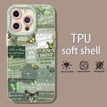Collage de mariposas con citas cristianas verdes. Esta elegante funda para teléfono es compatible con Samsung, Apple, VIVO, OPPO, , Transsion, ,  y Honor. Fabricada en silicona TPU, ofrece protección contra golpes y caídas, además de un tacto superior. Es un regalo ideal para familiares, amigos y seres queridos, y una opción perfecta para el Día de San Valentín y Año Nuevo. Funda para teléfono Maestra, funda para iPhone, funda para iPhone 17 Pro, funda para iPad, fundas para teléfono, funda para iPhone 16, funda para iPhone 17, funda para iPhone 15, funda para iPhone 17 Pro Max, funda para iPhone 15, funda para iPhone 16 Plus, funda para iPhone 14, funda - Blanco - Ver 3
