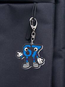 1pc 2D Flat Funny "67" Number Keychain - Fashionable "67" Number Keychain, Can Be Hung On Bags And Backpacks - Suitable As A Unique Christmas Gift, 2D Flat - Multicolor - View 1