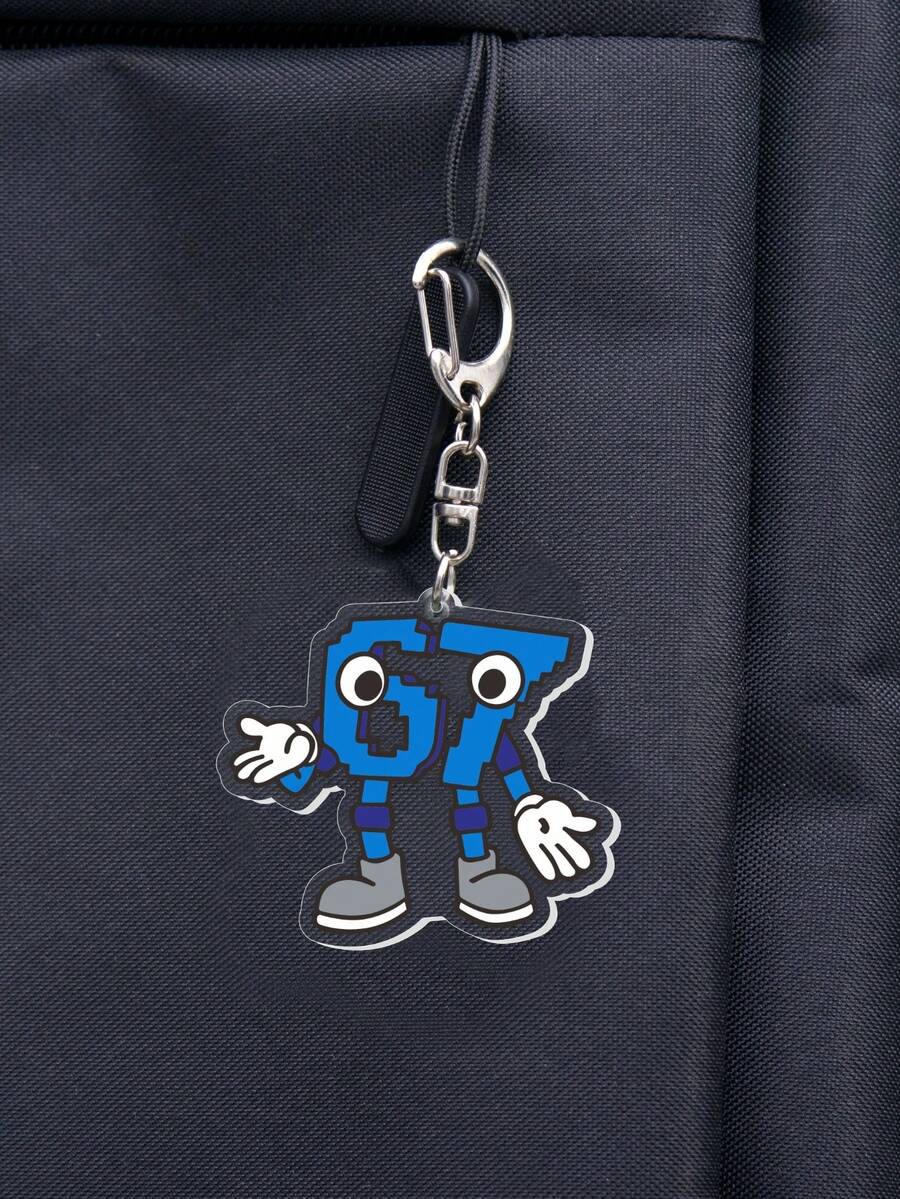 1pc 2D Flat Funny "67" Number Keychain - Fashionable "67" Number Keychain, Can Be Hung On Bags And Backpacks - Suitable As A Unique Christmas Gift, 2D Flat - Multicolor - View 1