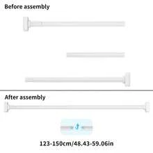 Adjustable Tension Rod - Made Of Stainless Steel With Plastic End Caps, Easy To Install Without Drilling, Suitable For Shower Curtains, Window Curtains, Door Curtains, Clothing Storage And Balcony Drying. Available In Silver, Black And White Colors. - View 17