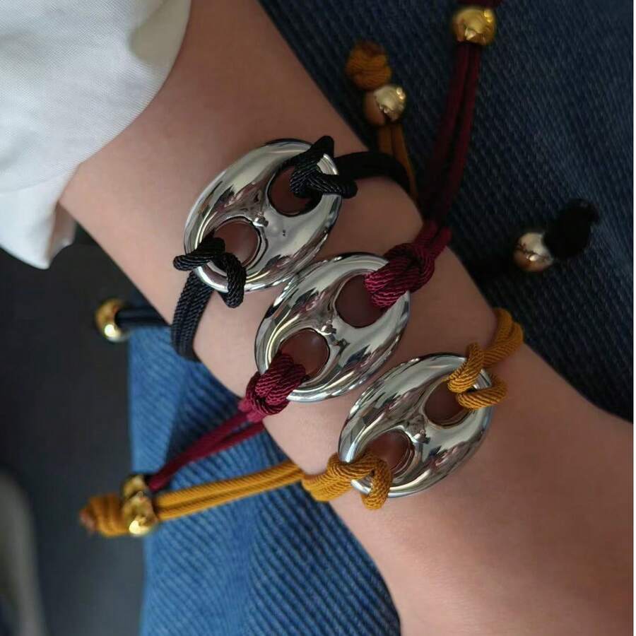 One Piece,Pig Nose Buckle Braided Bracelet, Pig Nose Metal Buckle Braided Bracelet, Suitable For Ladies To Wear Daily. - Pig Nose Bracelet - View 1