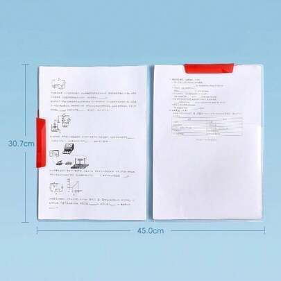 5个彩色旋转夹文件袋，侧开式双夹加厚透明文件收纳袋