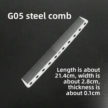 1 chiếc lược thép không gỉ 1mm, lược chải tóc chuyên nghiệp, dụng cụ làm tóc. - Bạc - Xem 7