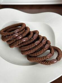 1 Set (8pcs) Woven Unique Hair Scrunchies Holiday Accessories Ponytail Holders Hair Elastics Hair Rubber Bands Hair Rope - Multicolor - View 16