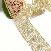 1/5碼金色鏤空刺繡蕾絲飾邊，手工裝飾配件，適用於DIY服飾、家居裝飾、DIY牛仔褲、手工縫製及初學者縫製 - 多色B - 查看 2