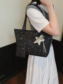 Nuevo bolso de hombro de lujo y versátil con decoración de estrellas para mujer - Multicolor - Ver 13