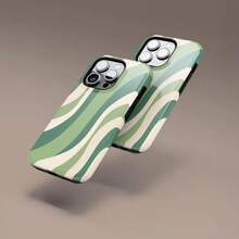 Funda para teléfono con diseño abstracto de rayas onduladas: diseño geométrico en espiral - Glaseado 2 en 1 - Ver 3