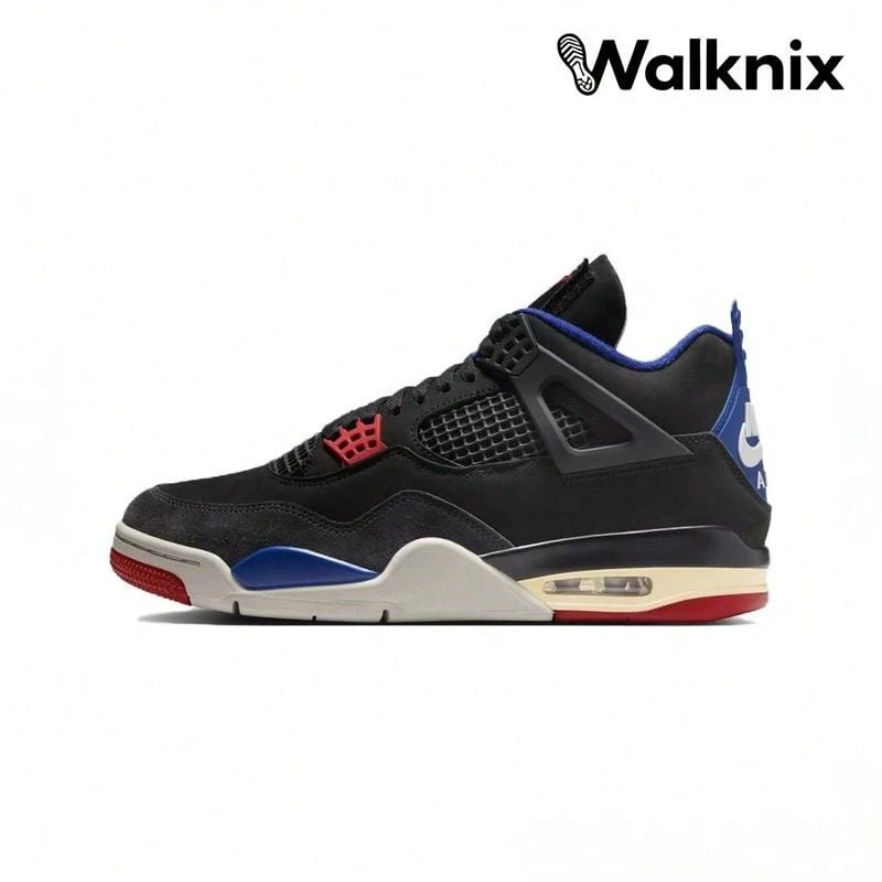 Air Jordan 4 Retro 'Rare Air - White Lettering' Black Fire-Red Deep-Royal-Blue Dark--Grey Tech-Grey Sneakers Men FV5029-003 - 彩色 - 查看 1