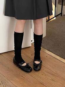 4 Pairs Spring/Summer White Ankle Socks, Korean Style Gray Knee-High Socks For Women - Multicolor - View 8