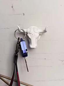 2026 New Year, Valentine's Day, Easter | High-End Sculptural Bull Head Key Hook - Sturdy Key And Small Item Storage Rack, Black, White, Gray Multi-Color, Suitable For Home Decor, Entryway Decor And Key Storage, Practical Hook - Multicolor - View 4