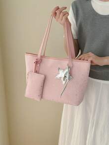 Nuevo bolso de hombro de lujo y versátil con decoración de estrellas para mujer - Multicolor - Ver 10