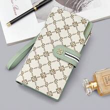 Women's Wallet And Card Holder Combo Large Capacity Clutch Bag Women - Green Printing - View 1