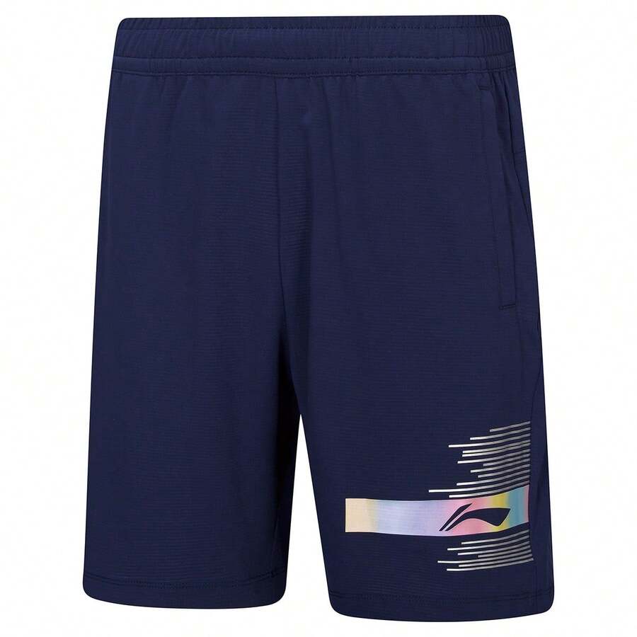 LI-NING 省隊系列匹克球羽球比賽短褲，男款透氣快乾專業賽事訓練褲 AAPV045 - 水手藍 - 查看 1