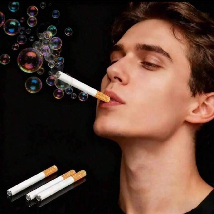 Que thổi bong bóng giả khói, que thổi bong bóng mini (không kèm dung dịch tạo bong bóng), đồ chơi thổi bong bóng cầm tay, đạo cụ thổi bong bóng hình điếu thuốc sáng tạo, dụng cụ tạo không khí tiệc tùng, phụ kiện bong bóng vui nhộn - Thích hợp cho đám cưới, tụ họp, chụp ảnh và các dịp đặc biệt - Đồ dùng trang trí tiệc theo chủ đề và sự kiện, quà tặng ngày lễ, đồ dùng ngày lễ